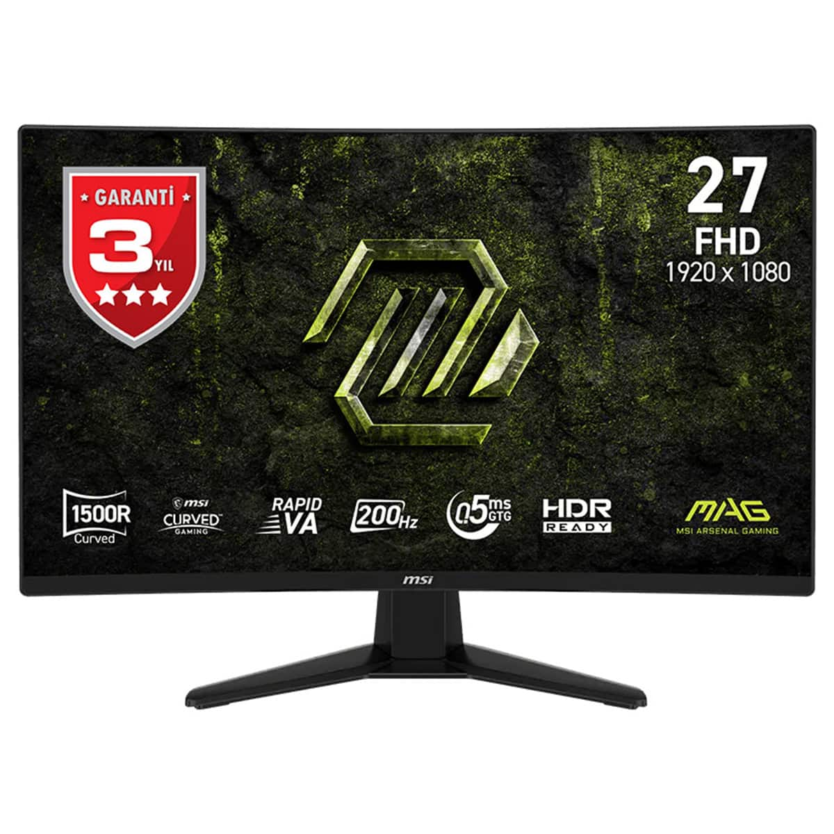 MSI 27" RAPID VA MAG 274CF E20 0.5MS 200HZ HDMI-DP Kavisli Gaming Monitör 1920x1080