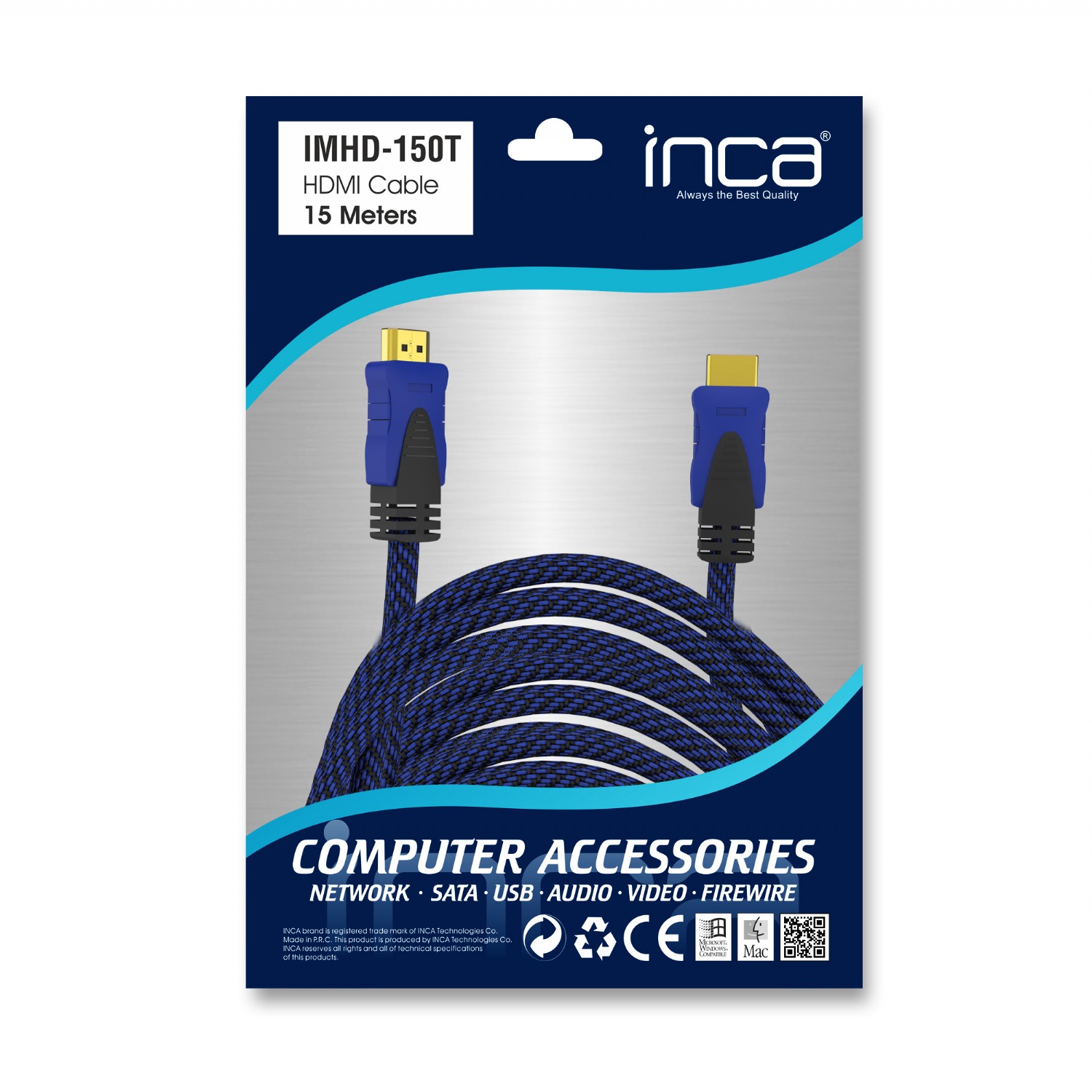 INCA 15metre  IMHD-150T HDMI Görüntü Kablosu Gold 1.4v 4K ikinci görünüm