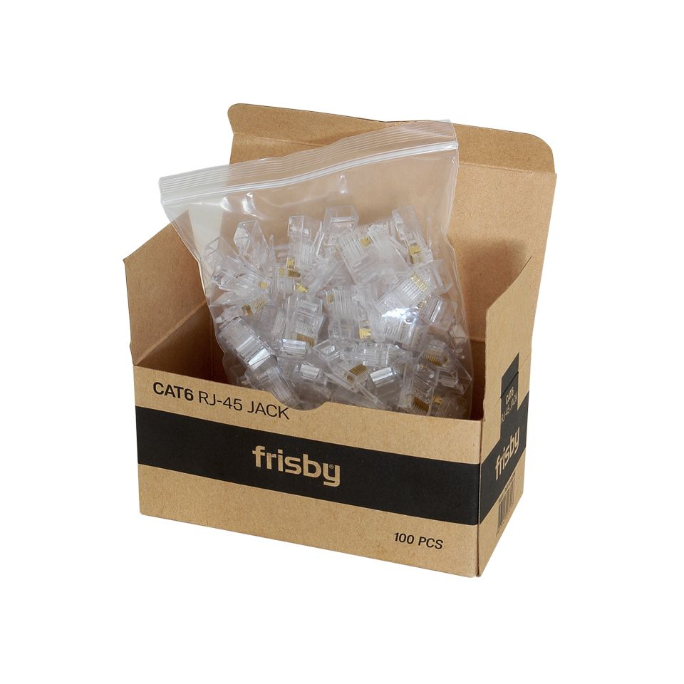FRISBY Cat6 UTP FNW-RJ4520N RJ45 100lü paket Plastik Konnektör ikinci görünüm