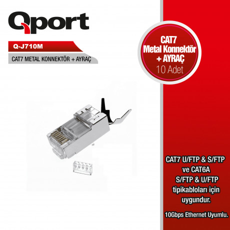 QPORT Cat7 Q-J710M 10lu paket Konnektör