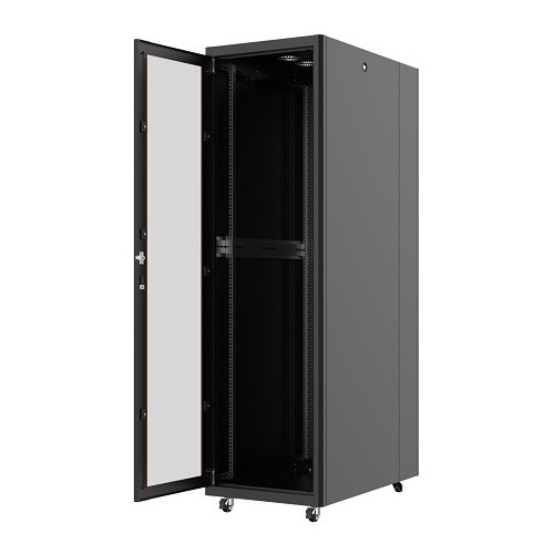 AGER 36U 600x1000mm Dikili Tip Siyah Kabinet Vega AG-VB36U6010S1 Cam Kapak