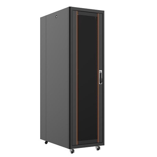 AGER 36U 600x1000mm Dikili Tip Siyah Kabinet Vega AG-VB36U6010S1 Cam Kapak ikinci görünüm