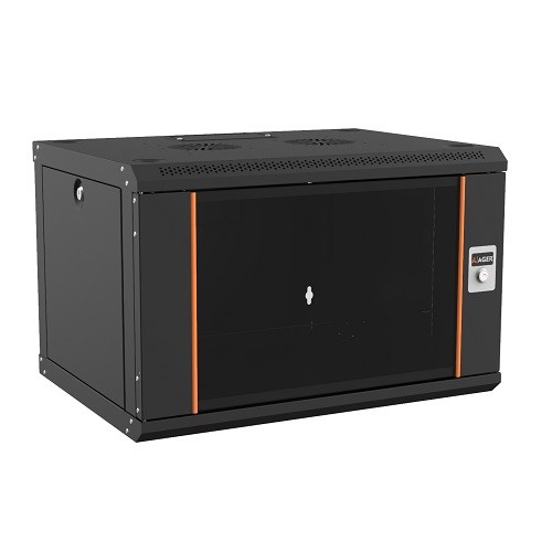 AGER 9U 600x450mm Duvar Tipi Siyah Kabinet Agena AG-AN09U6045S1 ikinci görünüm