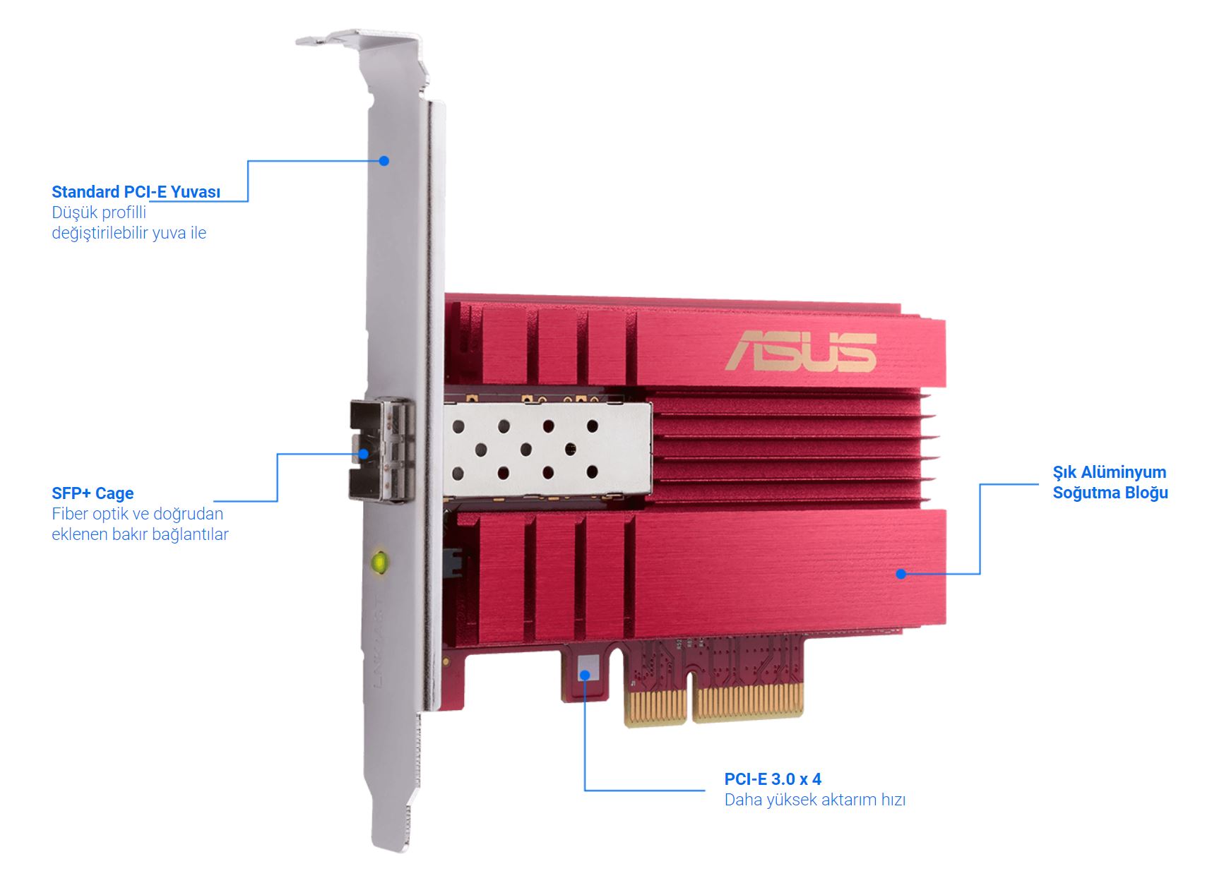 ASUS 1port XG-C100F 10GbE SFP PCIe Ethernet Kartı