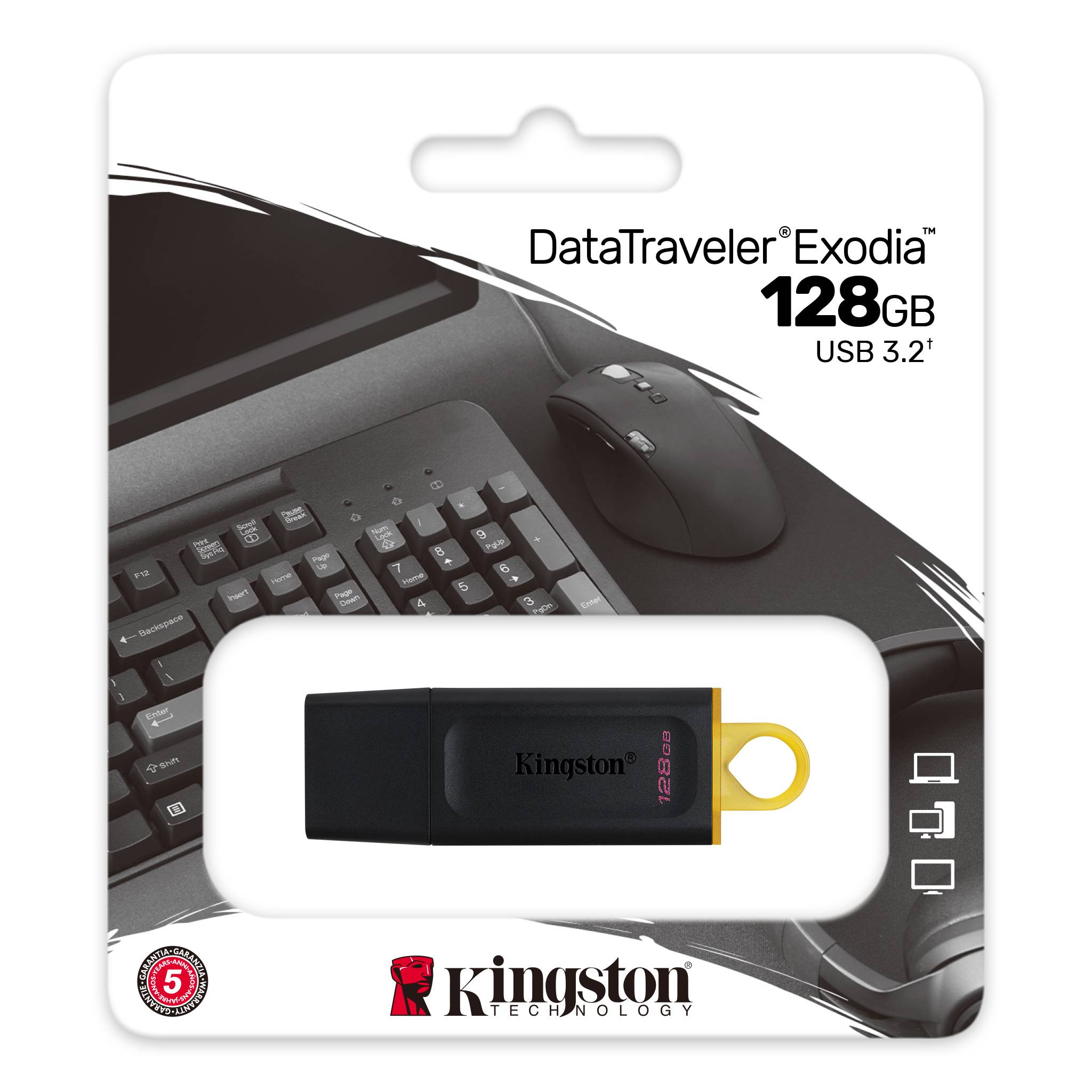 KINGSTON 128GB USB 3.2 Exodia DTX/128GB Siyah Taşınabilir Bellek ikinci görünüm