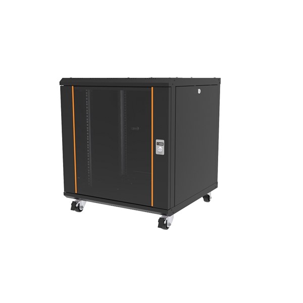 AGER 16U 600x600mm Dikili Tip Siyah Kabinet Agena AG-AN16U6060S1 Cam Kapak ikinci görünüm