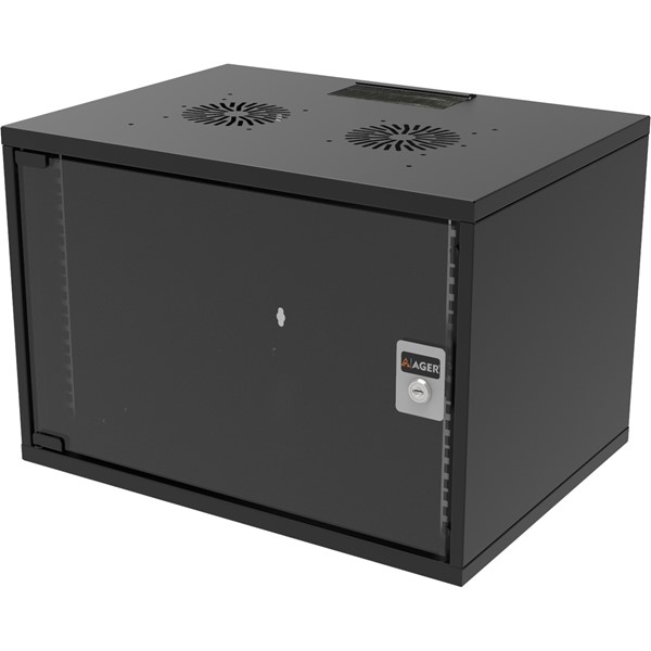AGER 12U 540x400mm Duvar Tipi Siyah Kabinet SOHO AG-SH12U5440S1 ikinci görünüm