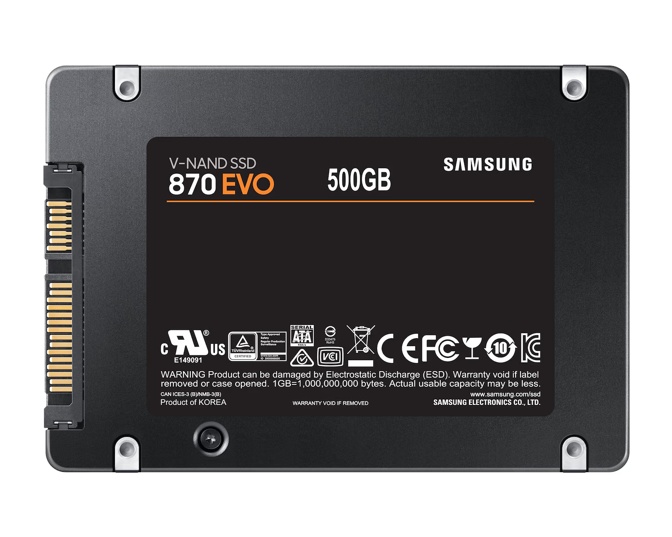 SAMSUNG 500GB 870 EVO MZ-77E500BW 560- 530MB/s SSD SATA-3 Disk