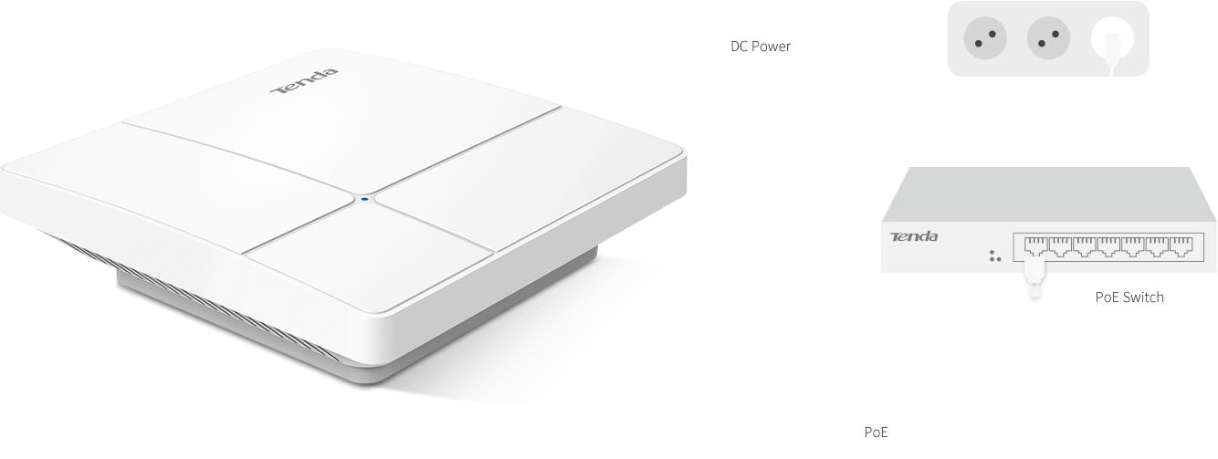TENDA i24 AC1200 Dual Band Kurumsal Access Point 360 ° 500 metreye kadar