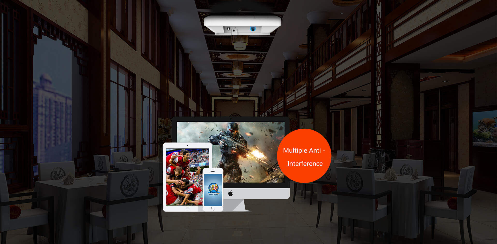 TENDA i24 AC1200 Dual Band Kurumsal Access Point 360 ° 500 metreye kadar