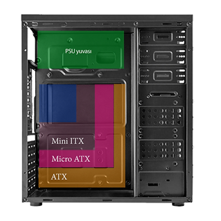 VENTO 750W TA-K61 Standart Mid-Tower PC Kasası