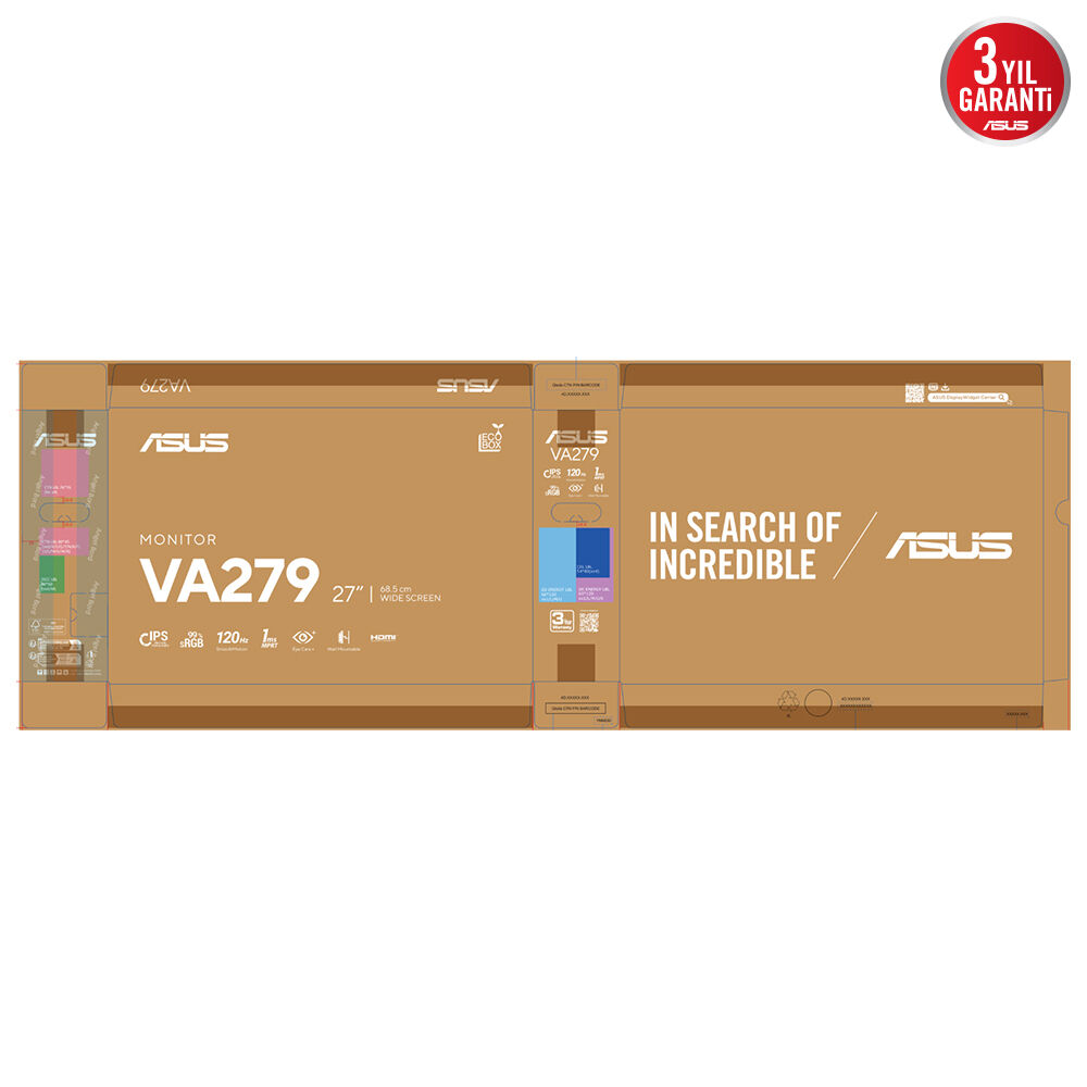 ASUS 27" IPS VA279HG 1MS 120Hz HDMI VGA Gaming Monitör (1920 X 1080) / 90LM04J1-B02371