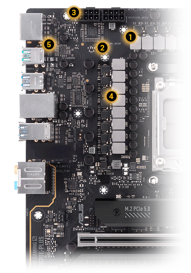 ASUS TUF GAMING X670E-PLUS DDR5 HDMI DP PCIe 16X v5.0 AM5 ATX