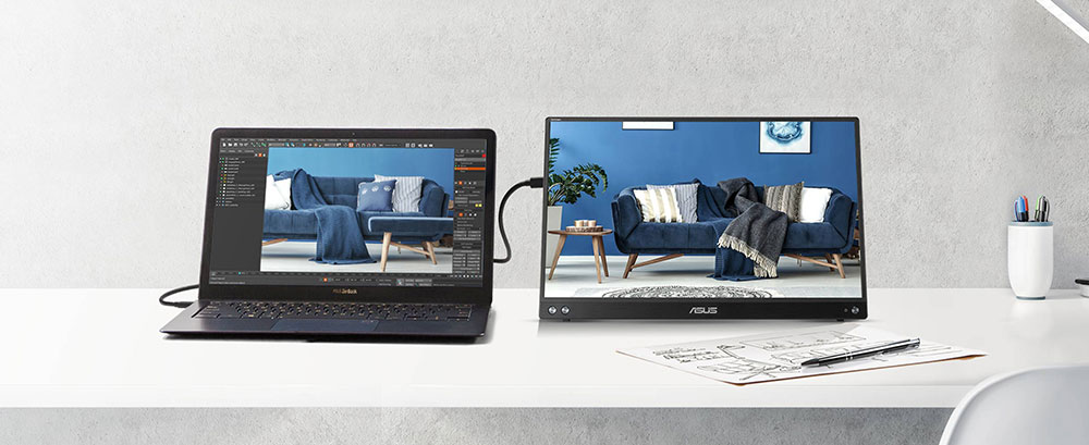 ASUS 15.6" IPS ZENSCREEN MB16ACV 5 ms 60Hz TYPE-C Taşınabilir Monitör (1920 X 1080)