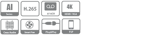 DAHUA 16kanal 5mp 1-diskli Aanalog Kayıt Cihazı XVR5116HS-5M-I3 ikinci görünüm