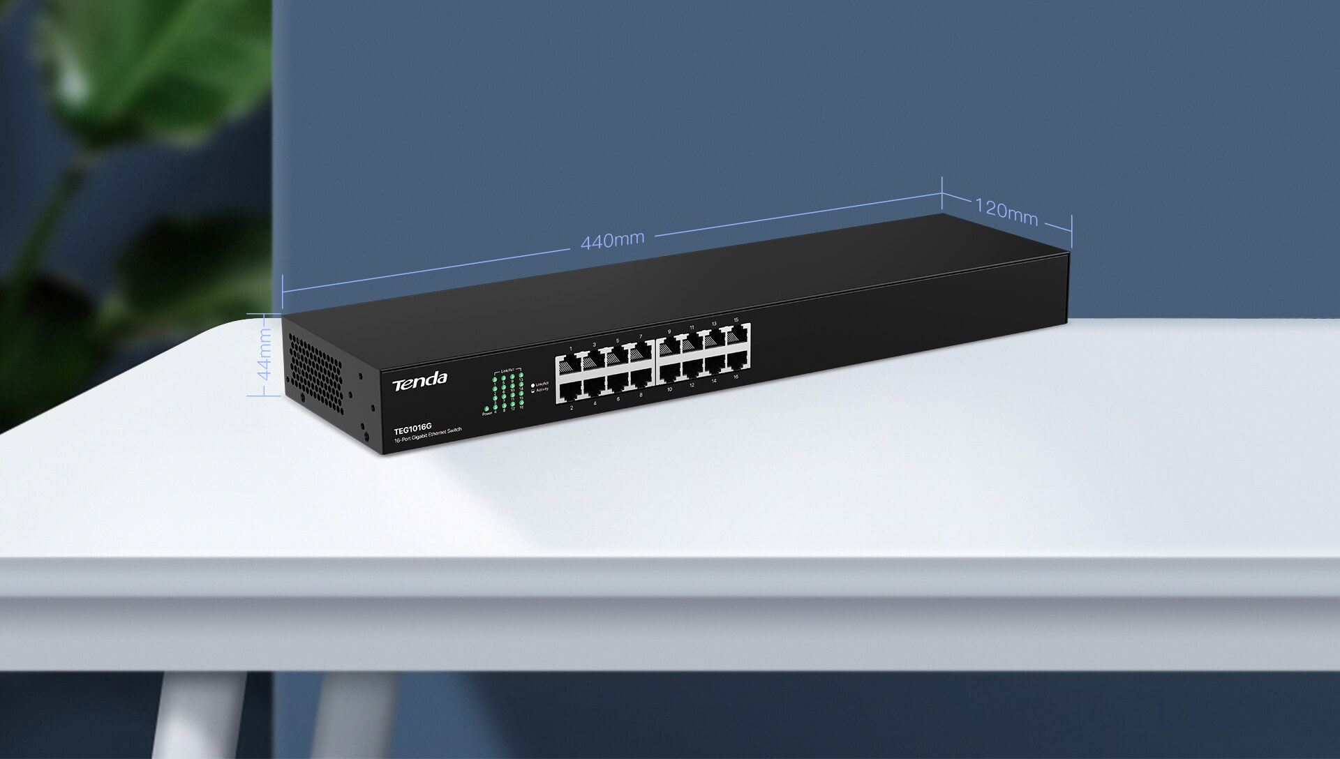 TENDA 16port Gigabit Yönetilemez Switch Çelik Kasa TEG1016G