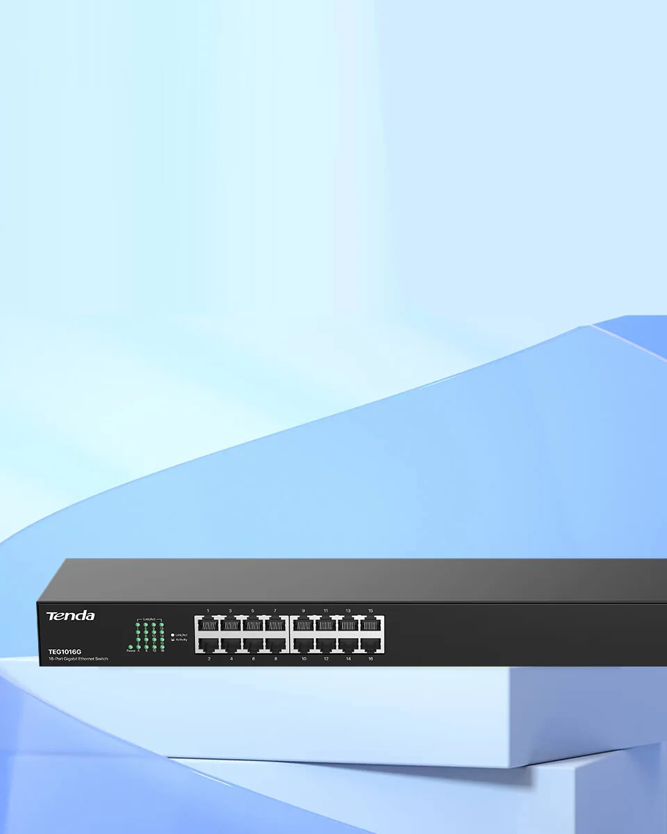 TENDA 16port Gigabit Yönetilemez Switch Çelik Kasa TEG1016G