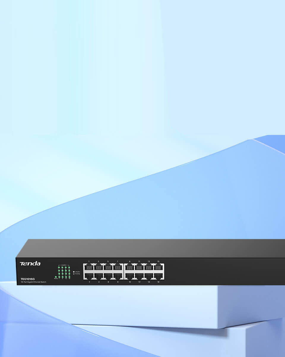 TENDA 16port Gigabit Yönetilemez Switch Çelik Kasa TEG1016G