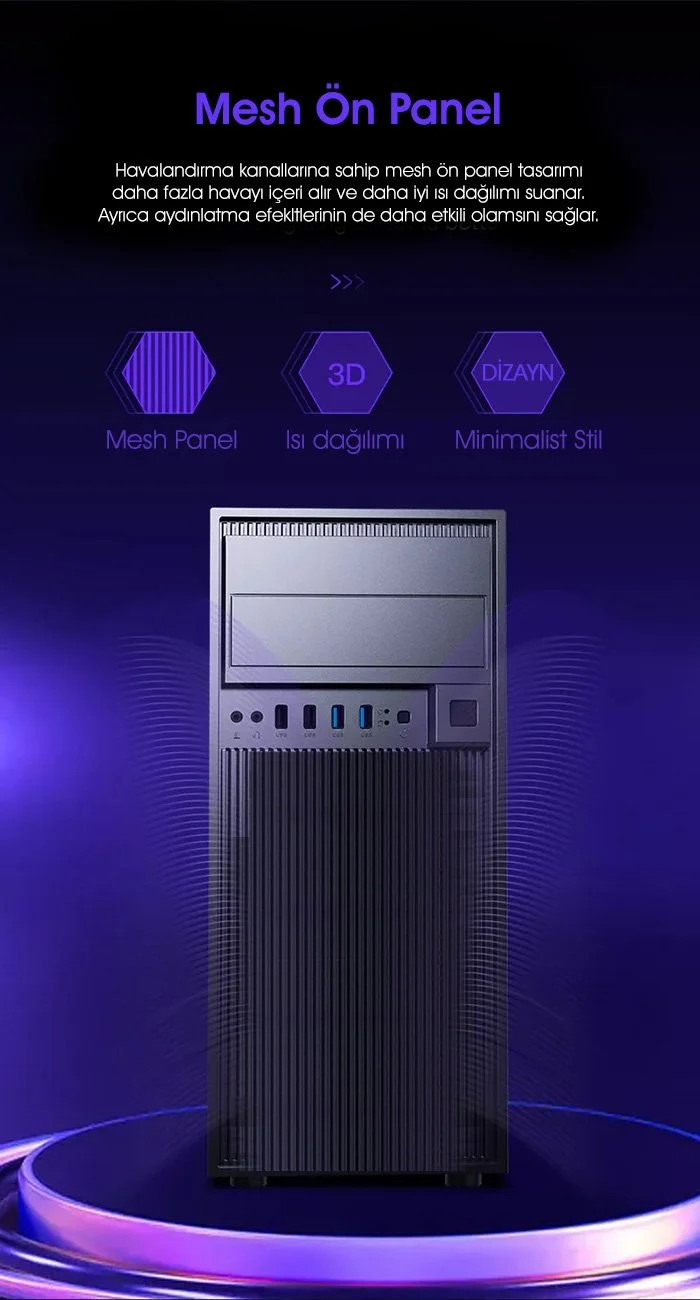 POWERBOOST 500W VK-1651 Standart Mid-Tower PC Kasası
