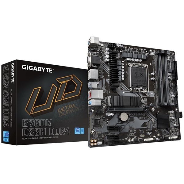 GIGABYTE B760M DS3H DDR4 HDMI TYPE-C DP PCIe 16X v4.0 1700p mATX ikinci görünüm