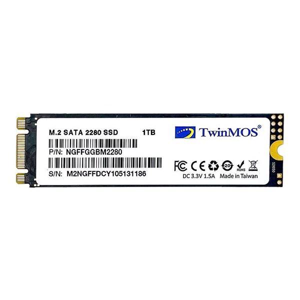 TWINMOS 1TB NGFFGGBM2280 580- 550MB/s M2 Sata Disk