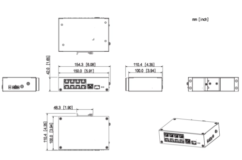 DAHUA 8port PoE 96w 1-SFP/1-Uplink  10/100 Yönetilemez Endüstriyel Switch PFS3110-8ET-96-V2