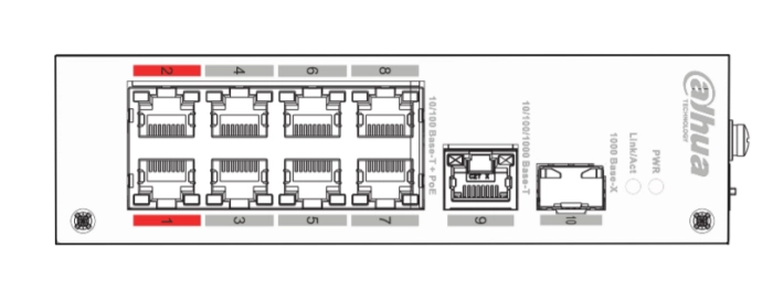 DAHUA 8port PoE 96w 1-SFP/1-Uplink  10/100 Yönetilemez Endüstriyel Switch PFS3110-8ET-96-V2