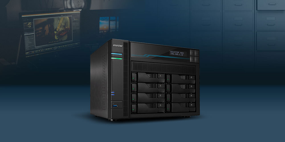 ASUSTOR 8diskli Atom QC-8GB RAM-2-10Gbe Nas Server AS6508T