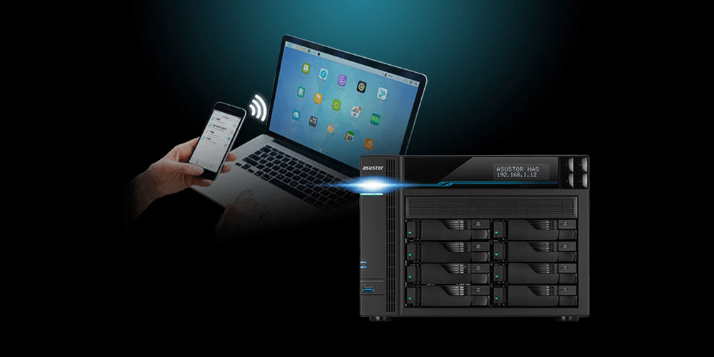 ASUSTOR 8diskli Atom QC-8GB RAM-2-10Gbe Nas Server AS6508T