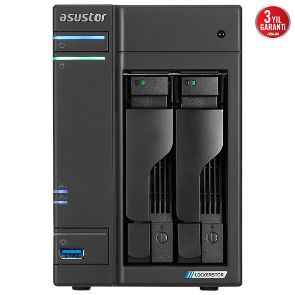 ASUSTOR 2diskli Celeron N5105-4GB RAM--2.5Gbe Nas Server AS6702T
