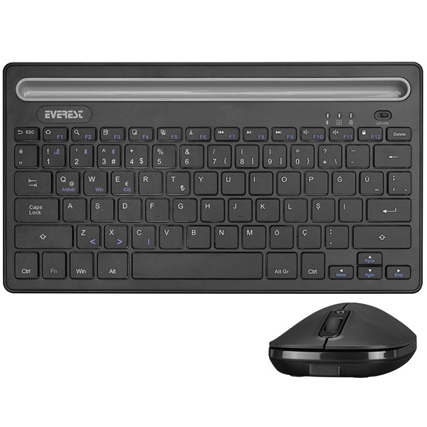 EVEREST KM-BT803 Bluetooth Q Trk Siyah Klavye - Mouse Set ikinci görünüm
