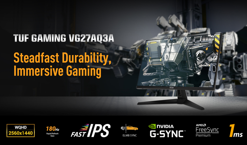 ASUS 27" IPS TUF GAMING VG27AQ3A 1MS 180Hz HDMI-DP Gaming Monitör (2560 X 1440)