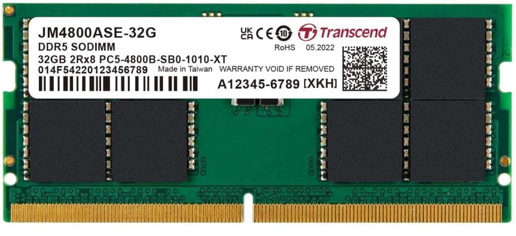 TRANSCEND 32GB DDR5 4800MHZ CL40 NOTEBOOK RAM VALUE JM4800ASE-32G ikinci görünüm