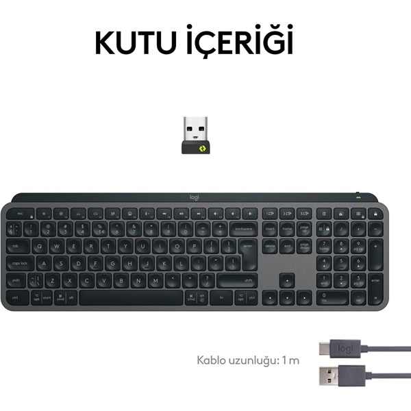 LOGITECH MX Keys S Kablosuz Q Trk Siyah Klavye (920-011594)