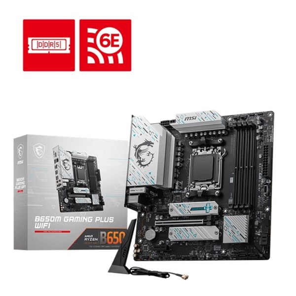 MSI B650M GAMING PLUS WIFI-6E DDR5 HDMI DP PCIe 16X v4.0 AM5 mATX ikinci görünüm