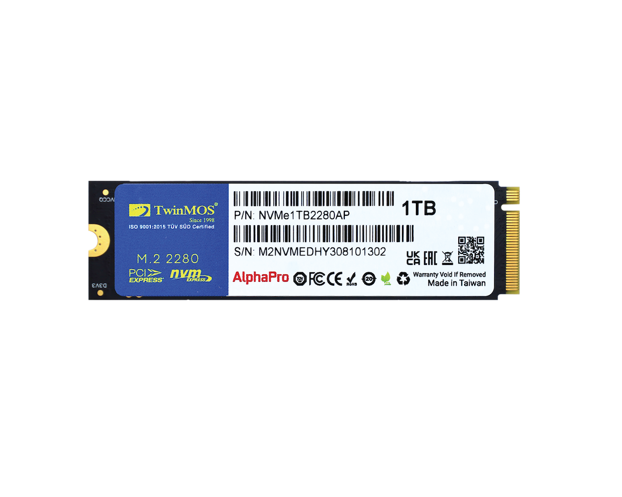 TWINMOS 1TB NVMe1TB2280AP 3600- 3250MB/s M2 NVME GEN3 Disk