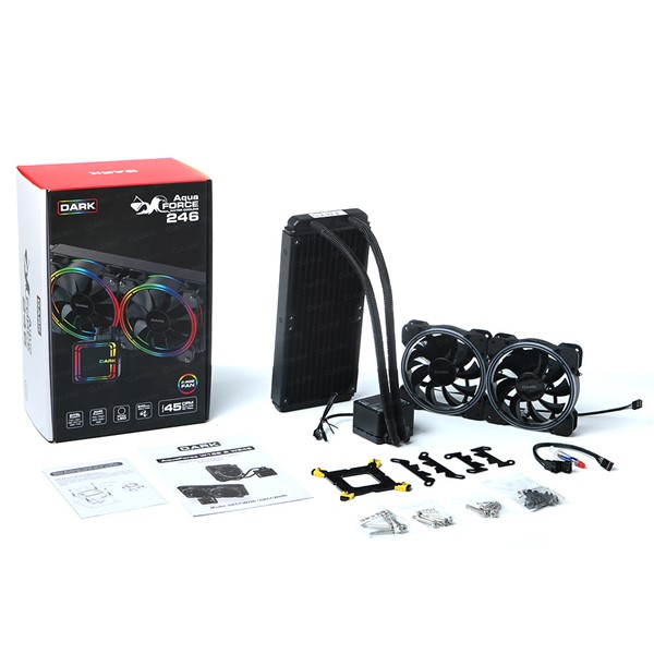DARK 240MM AQUA FORCE W246 DKCCW246 RGB AM5-1700p Sıvı Soğutmalı İşlemci Fanı