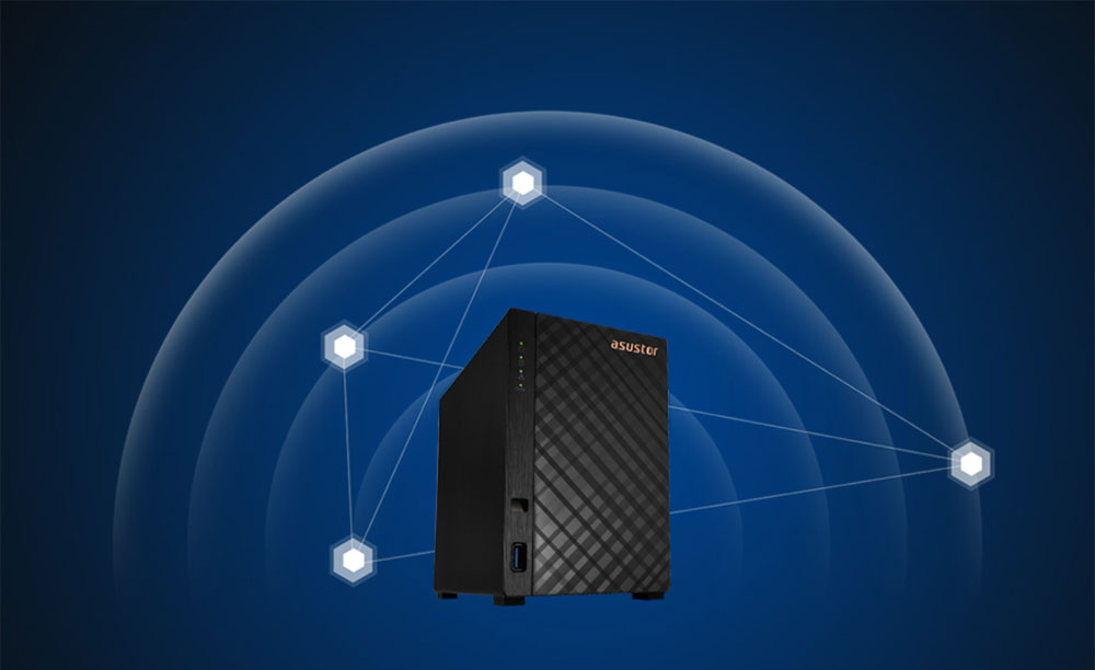 ASUSTOR 2diskli Realtek QC-1GB RAM-Gigabit Nas Server AS1102TL
