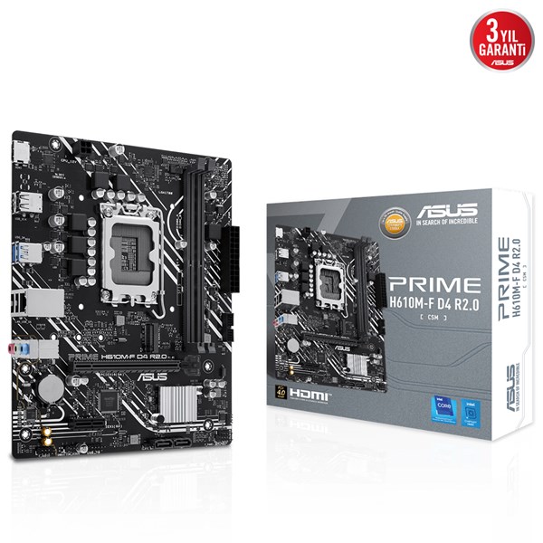 ASUS PRIME H610M-F-CSM DDR4 HDMI PCIe 16X v4.0 1700p mATX ikinci görünüm