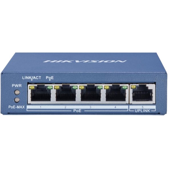 HIKVISION 4port PoE 30w 1-Uplink Gigabit Yönetilemez Switch DS-3E0505P-E/M