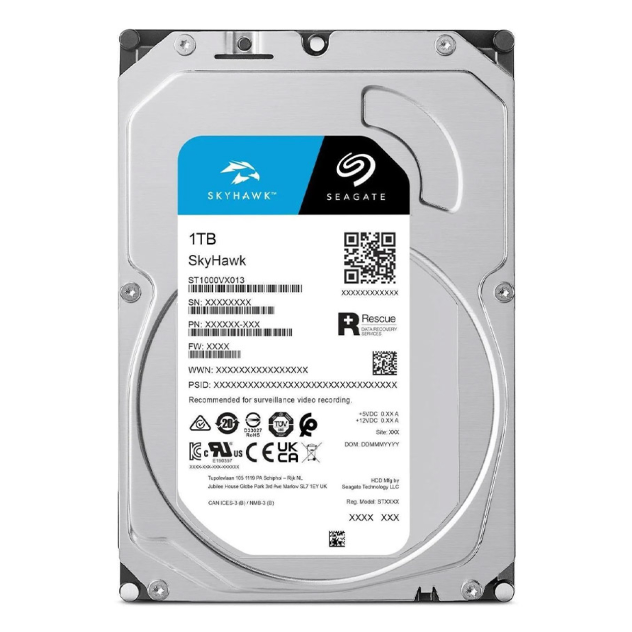 SEAGATE 3.5" 1TB SKYHAWK ST1000VX013 5400 RPM 256MB SATA-3 Güvenlik Diski Distribütör