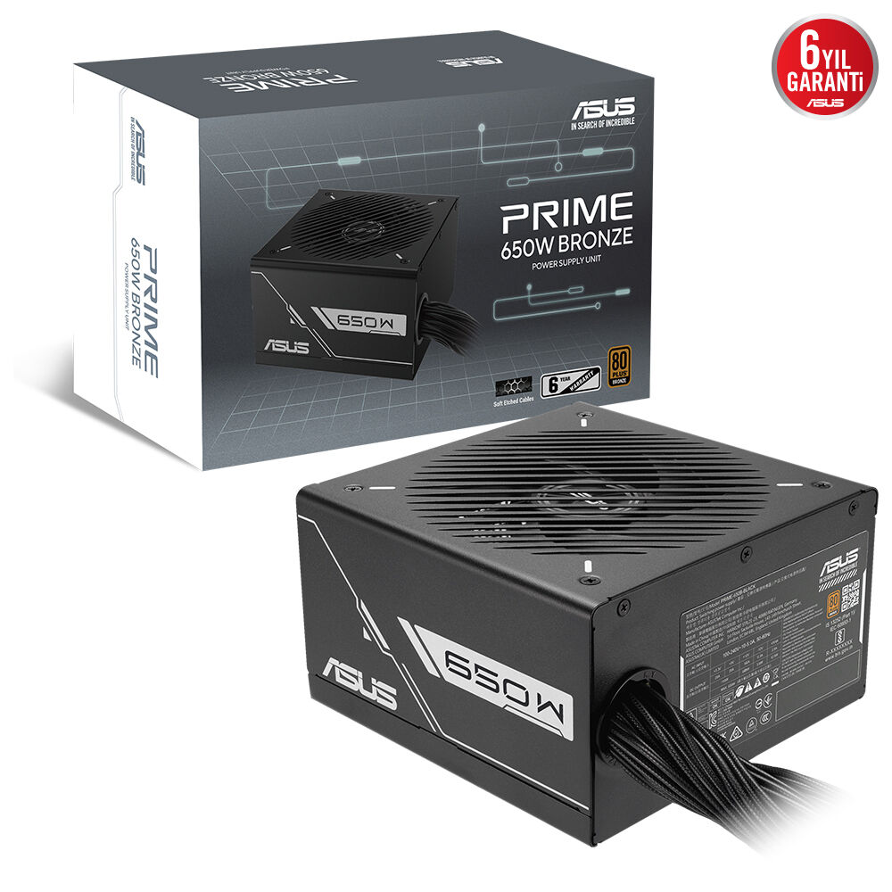 ASUS 650w 80+ BRONZE PRIME 650B Power Supply / 90YE00Y1-B0NA00 ikinci görünüm