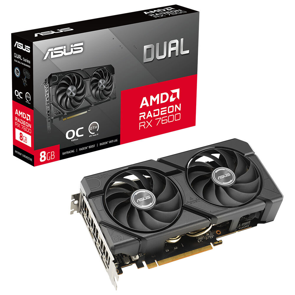 ASUS 8GB DUAL RX7600-O8G EVO GDDR6 128bit HDMI-DP PCIE 4.0 / 90YV0LD0-M0NA00