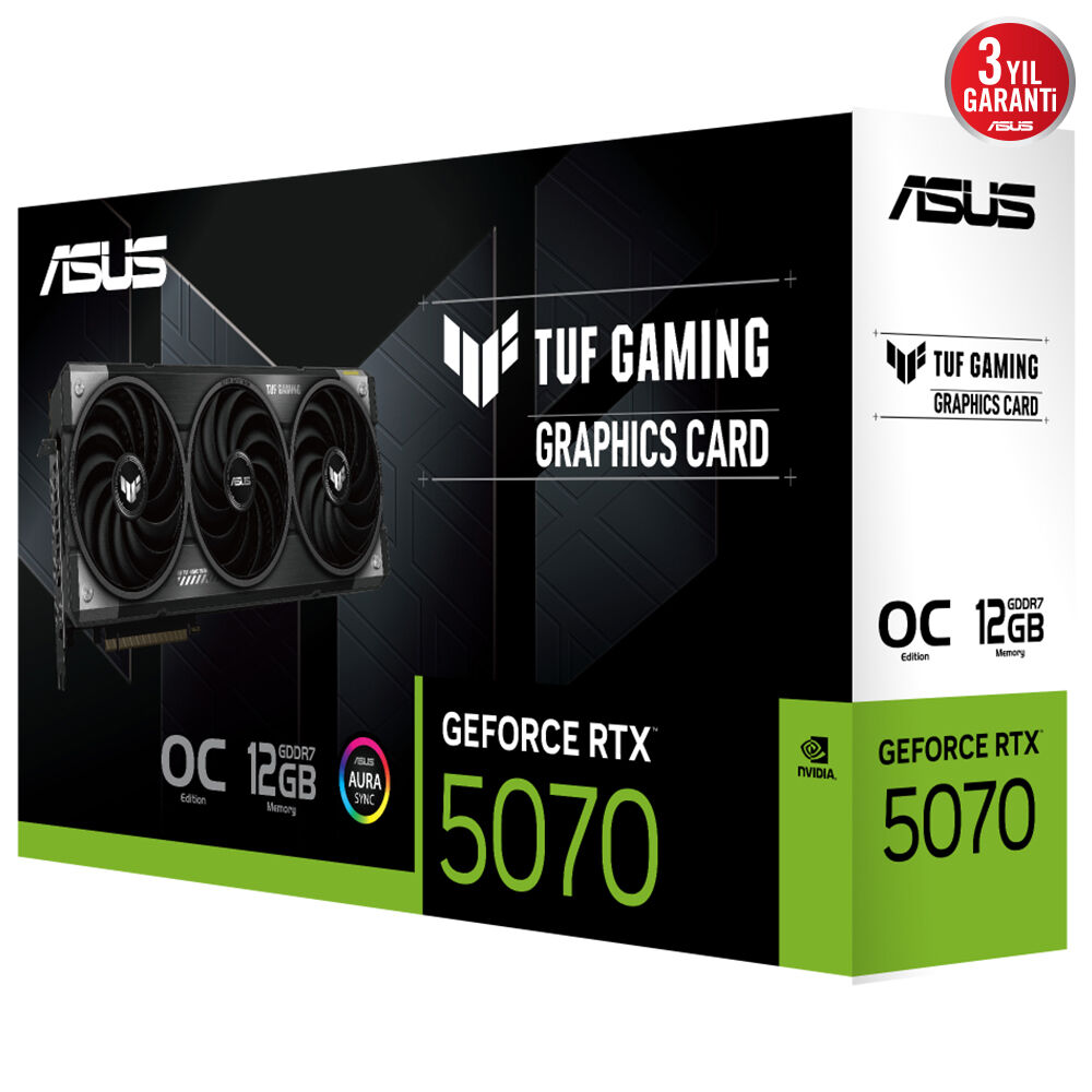 ASUS 12GB TUF GAMING RTX5070-O12G GDDR7 192bit HDMI-DP PCIE 5.0
