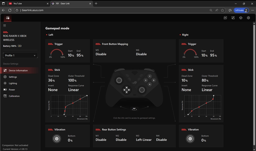 ASUS ROG Raikiri II GX501 Xbox ve PC Uyumlu RGB Kablosuz Gamepad