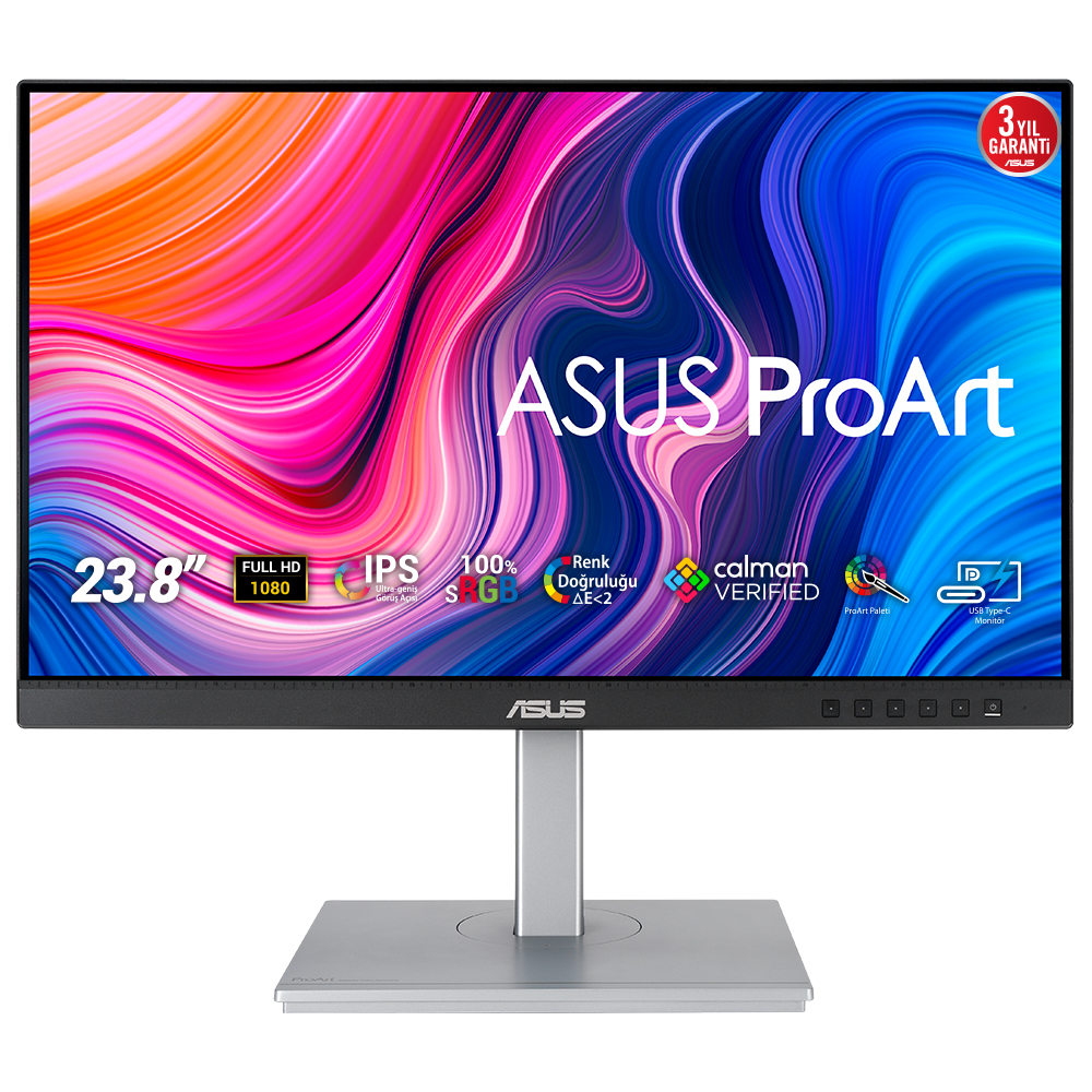 ASUS 23.8" IPS PROART PA247CV 5ms 75Hz HDMI-DP TypeC Multimedya Gırafik Tasarım Monitörü 1920x1080 / 90LM03Y1-B02370