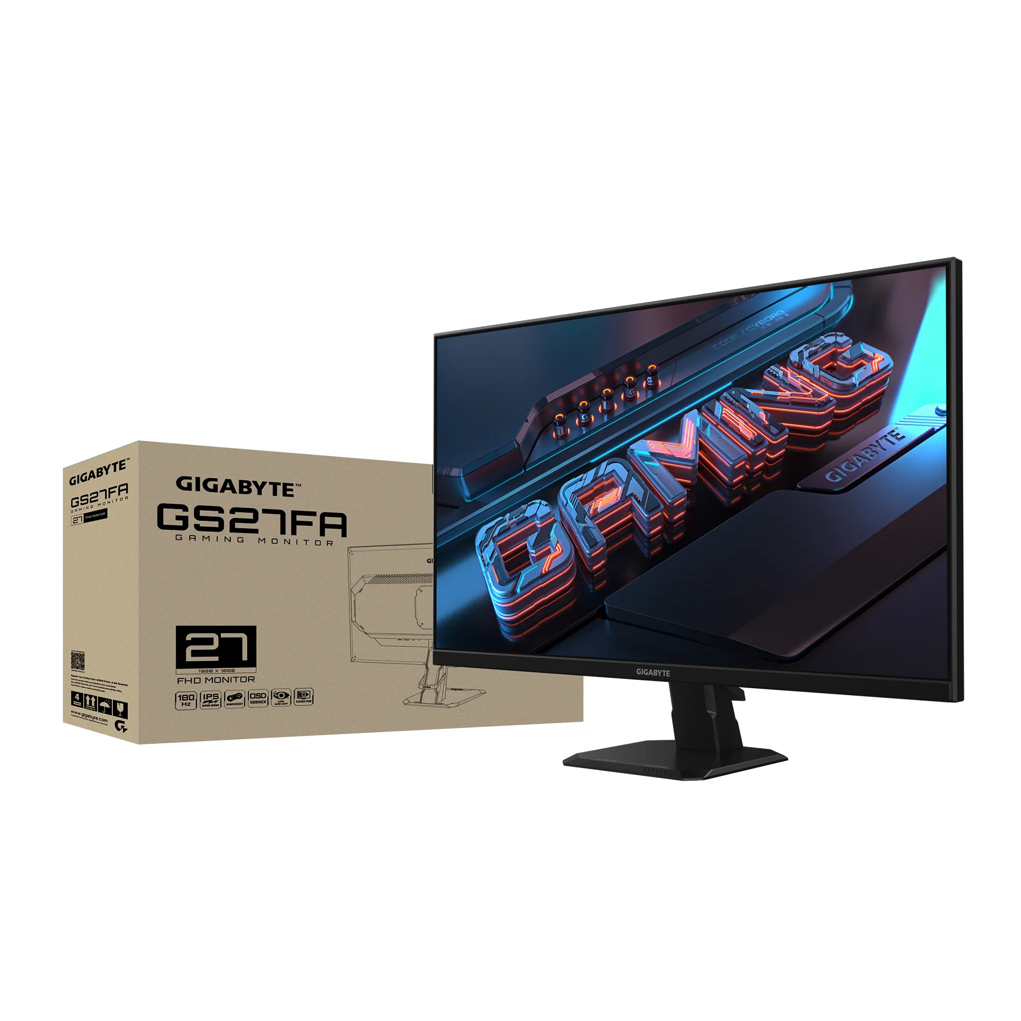 GIGABYTE 27" SS IPS GS27FA 1MS 180HZ HDMI-DP Gaming Monitör 1920x1080
