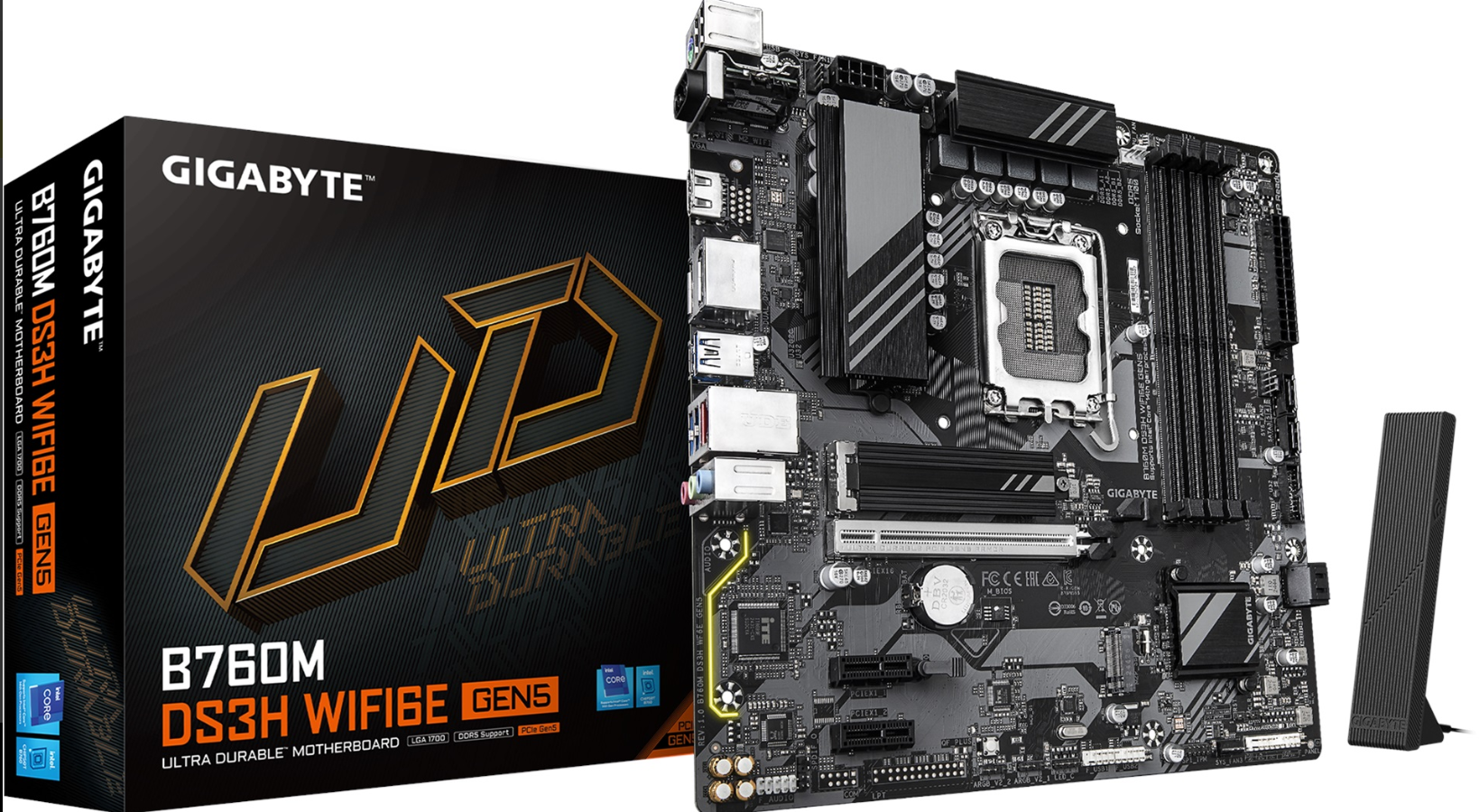 GIGABYTE B760M DS3H WIFI6E DDR5 HDMI VGA DP 1700p mATX ikinci görünüm