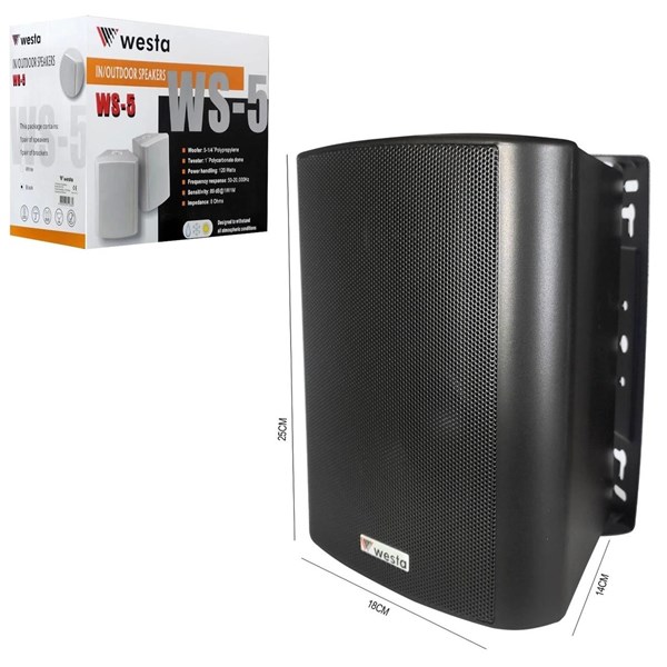 WESTA WS-5TB 5.25" 125W Trafolu Siyah Hoparlör IP65 ikinci görünüm