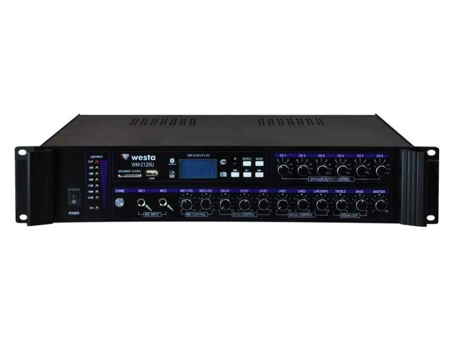 WESTA WM-2120U 120W 100V 6-bölgeli Mikser Amfi ikinci görünüm